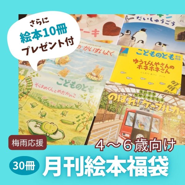 画像1: さらに10冊プレゼント付！月刊絵本福袋【4-6才向け】30冊（国内送料無料）2025年梅雨 (1)
