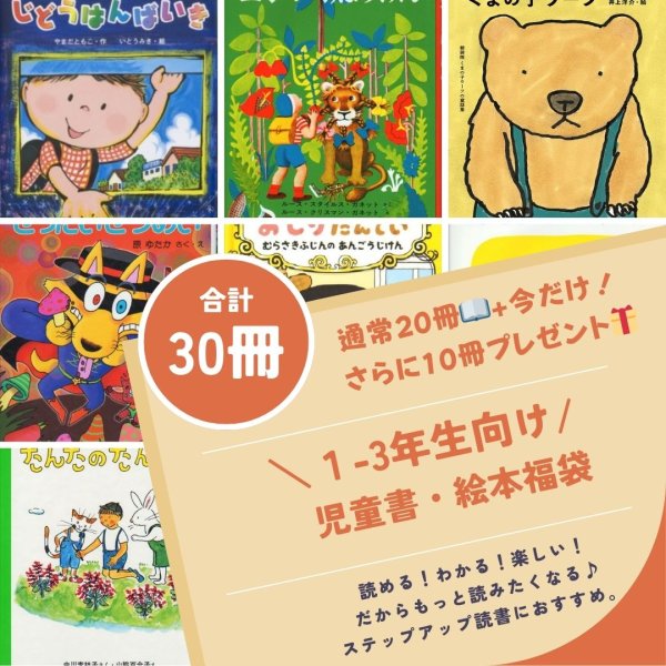 画像1: <テスト＞児童書・絵本福袋【1-3年生向け】通常20冊＋10冊プレゼント（国内送料無料）2025年夏休み (1)